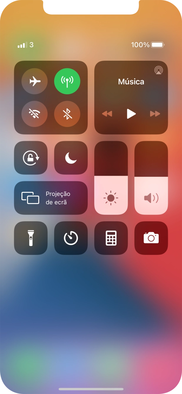 Prima o ícone de modo de voo para ativar ou desativar a função.
