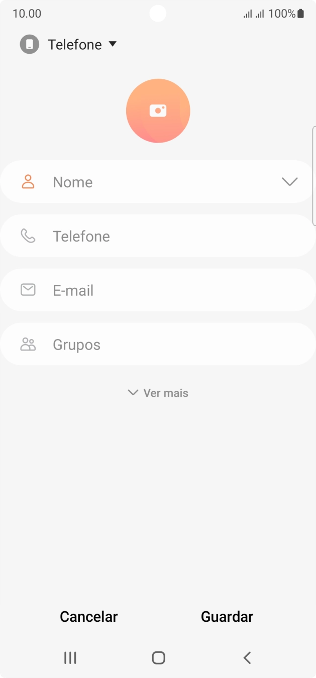Prima a lista suspensa da lista de contactos.