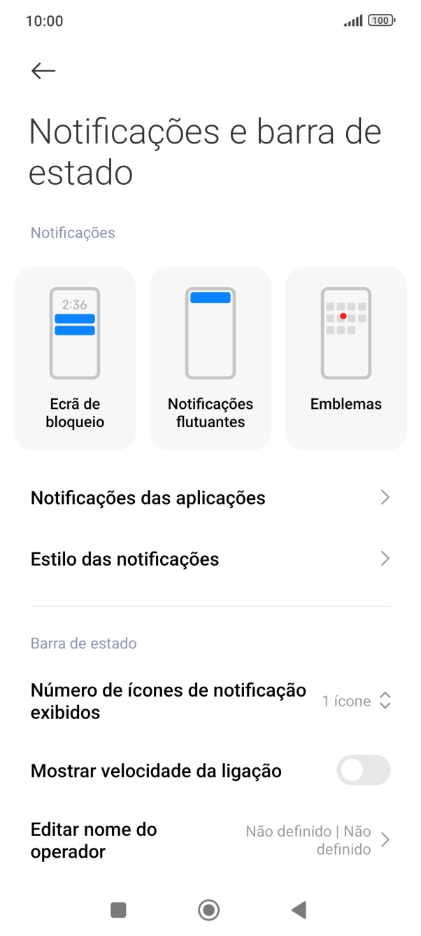 Prima Notificações das aplicações.