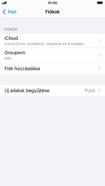 Kattints az imént létrehozott e-mail-fiók nevére.