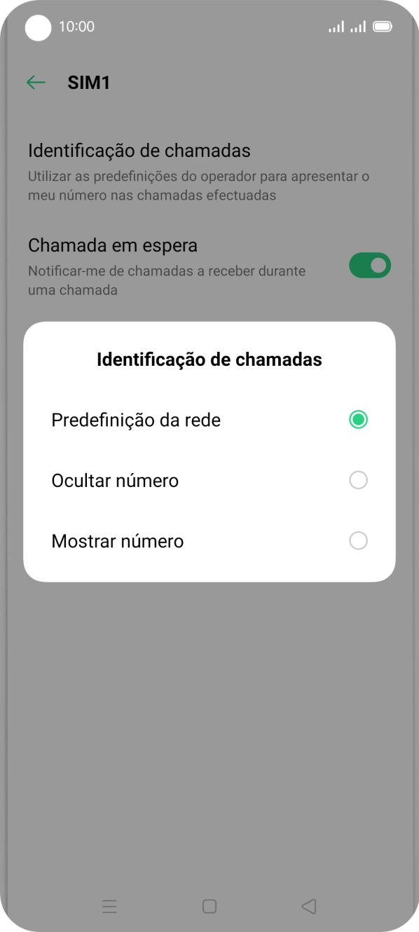 Prima Mostrar número para ativar a visualização do seu número.