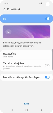 Válaszd a kívánt beállításokat a funkciók be- vagy kikapcsolásához.