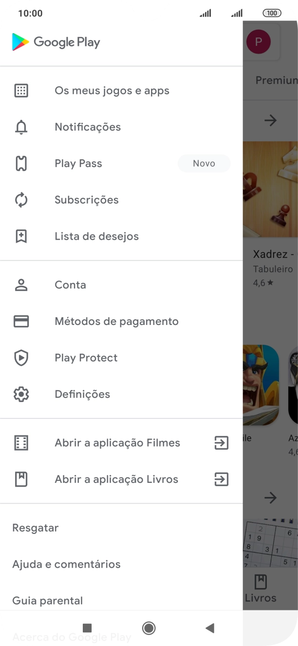 Prima Os meus jogos e apps.