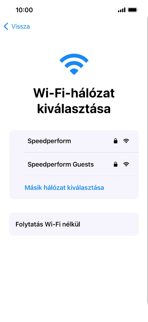 Válaszd ki a kívánt Wi-Fi hálózatot.