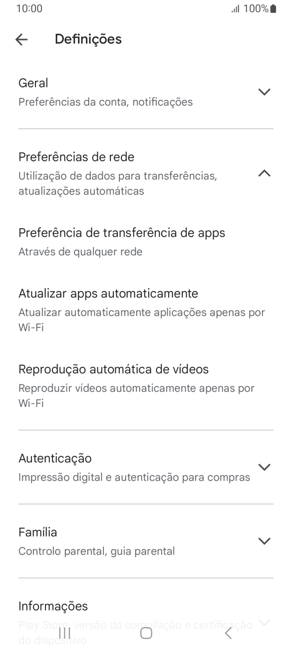 Prima Atualizar apps automaticamente.