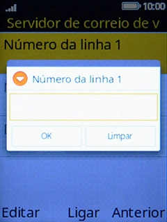 Introduza 123 e prima a tecla esquerda de seleção.