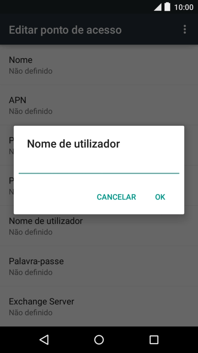 Introduza vodafone e prima OK.
