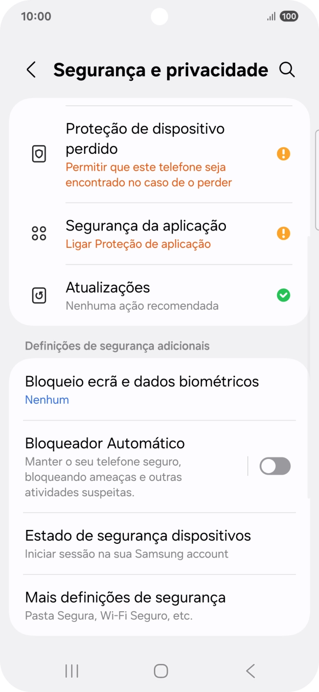 Prima Mais definições de segurança.