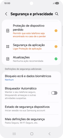Prima Mais definições de segurança.