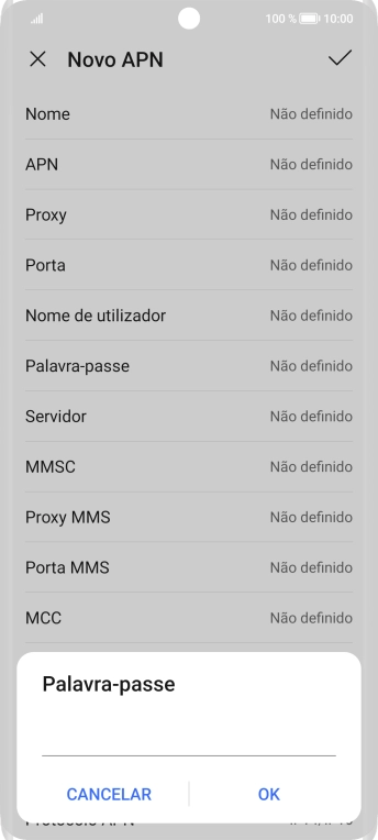 Introduza vodafone e prima OK.