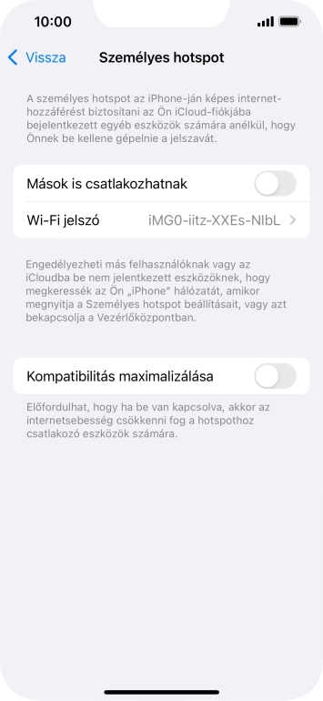 Kattints a Wi-Fi jelszó mezőre, és írd be a kívánt jelszót.
