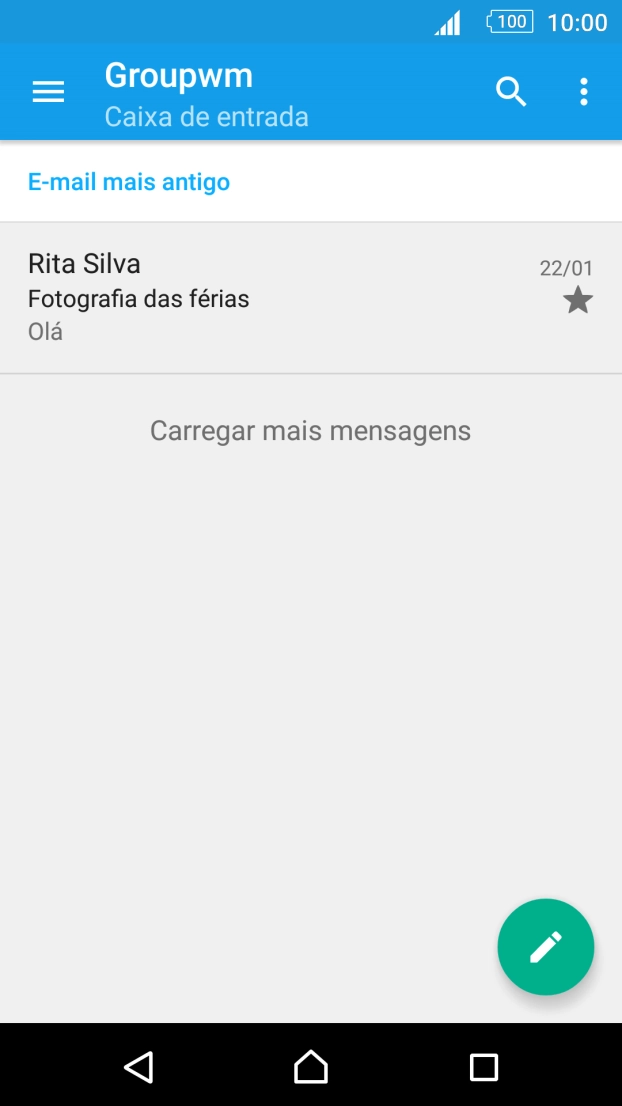 Deslize o dedo sobre o ecrã da esquerda para a direita.