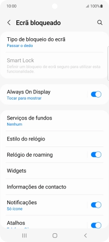 Prima Tipo de bloqueio do ecrã.