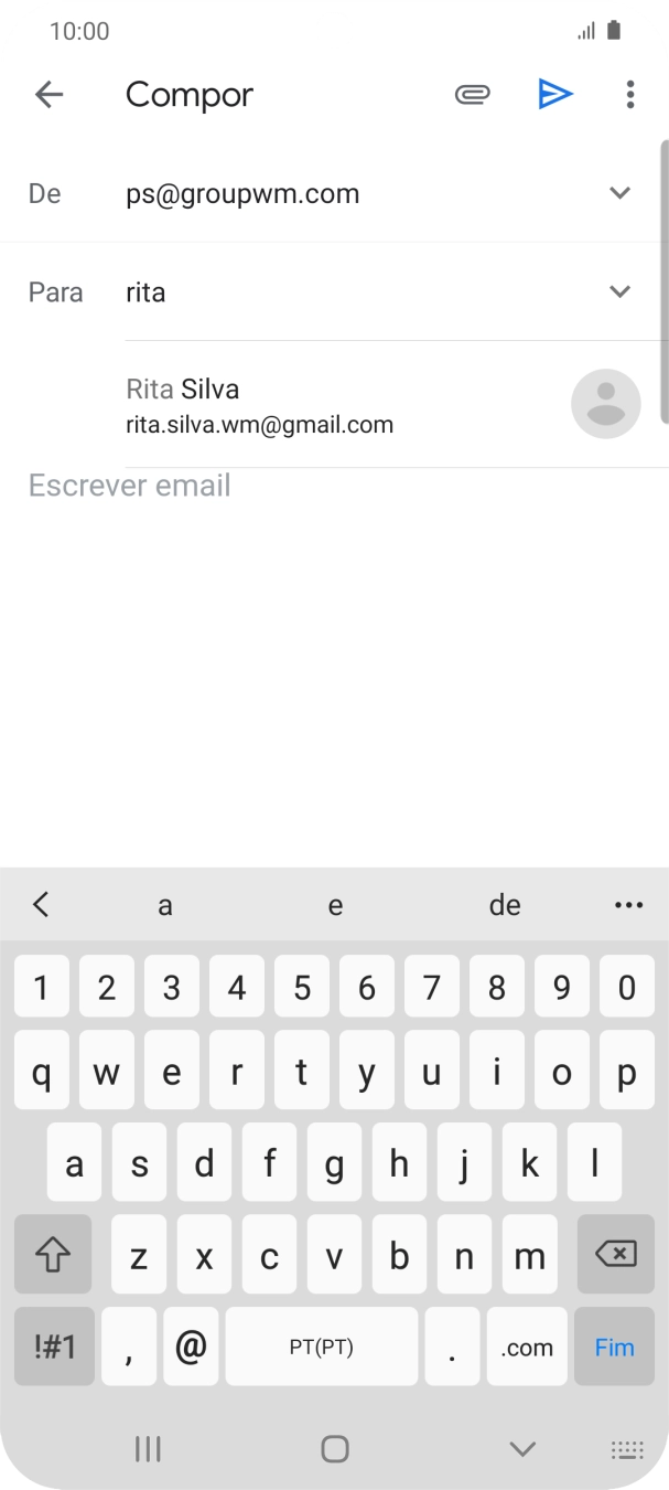 Prima o contacto pretendido.