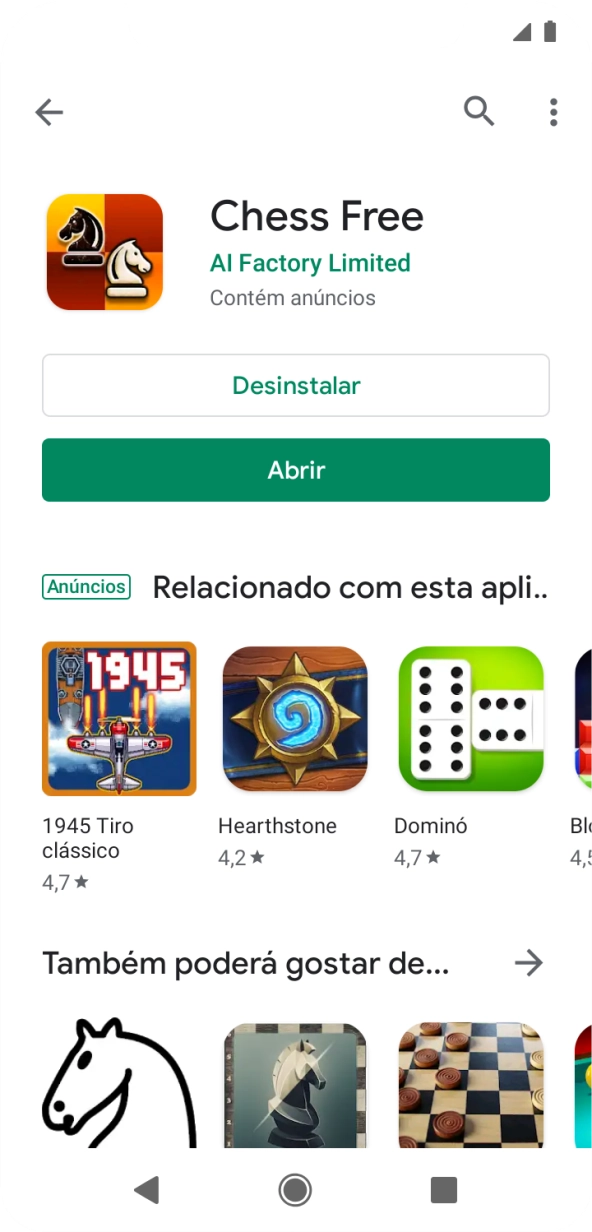 Prima a tecla de início para terminar e voltar ao ecrã inicial.