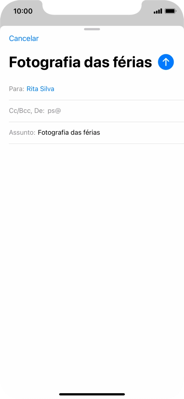 Prima o campo de escrita e escreva o texto do e-mail.