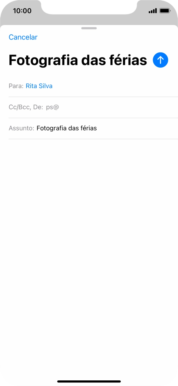 Prima o campo de escrita e escreva o texto do e-mail.