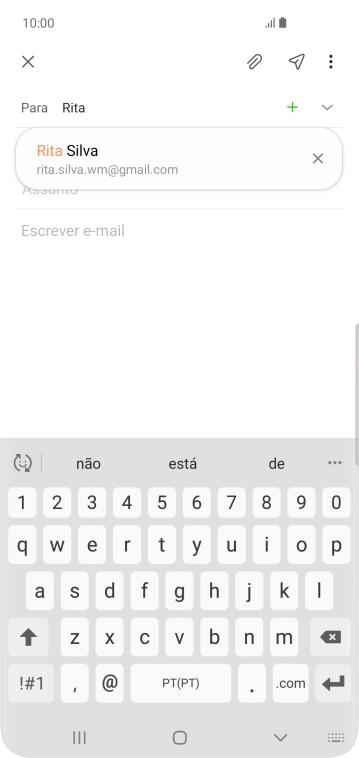 Prima o contacto pretendido.
