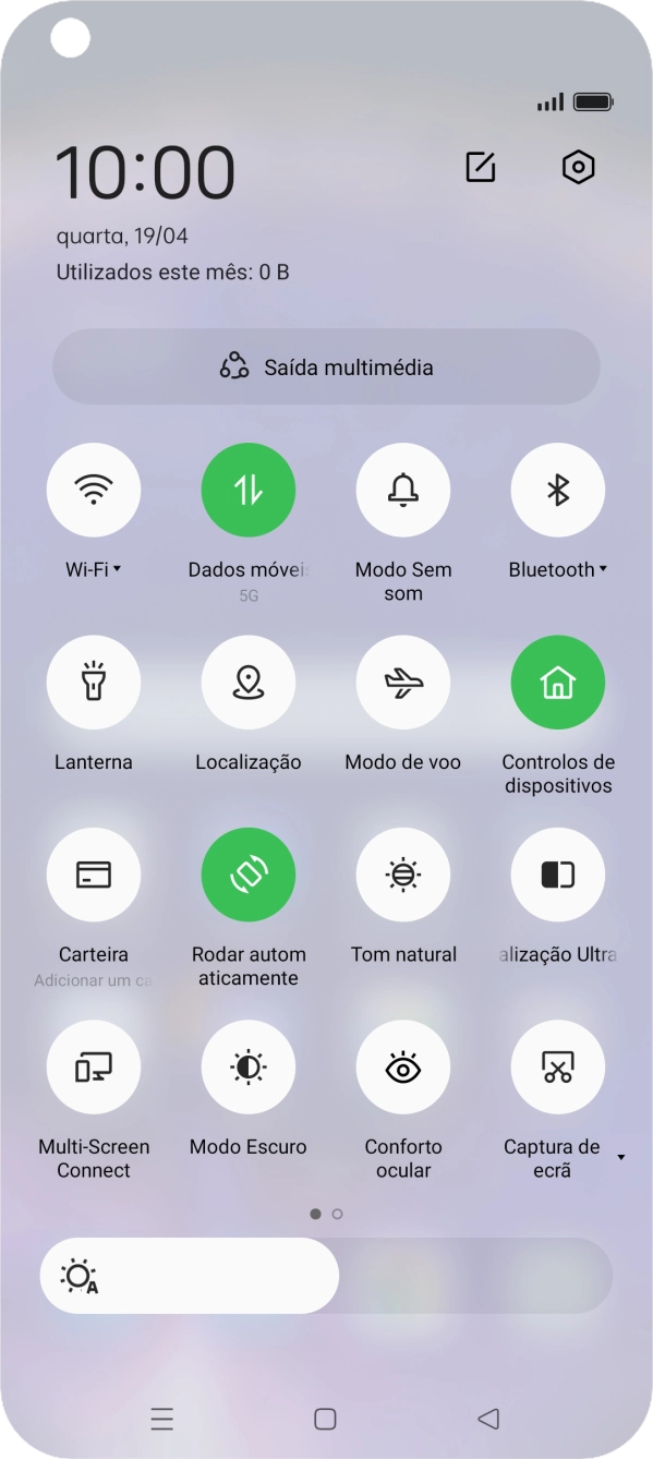 Prima o ícone de definições.