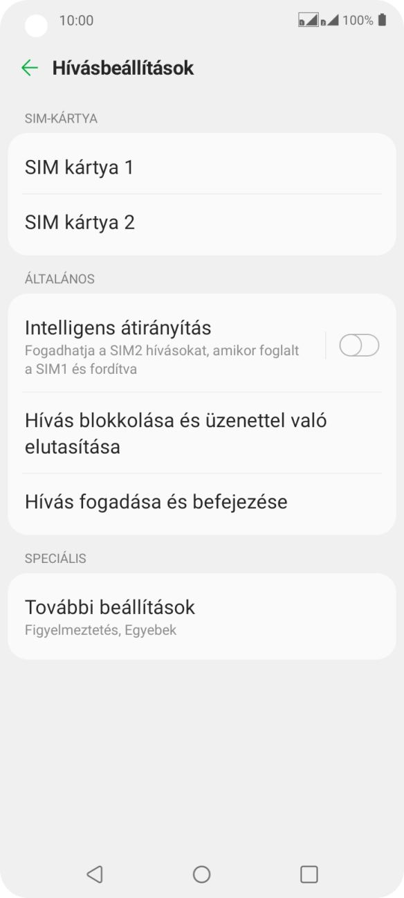 Kattints a kívánt SIM-kártyára.