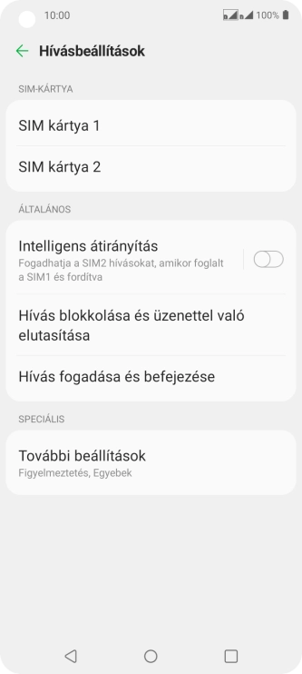 Kattints a kívánt SIM-kártyára.