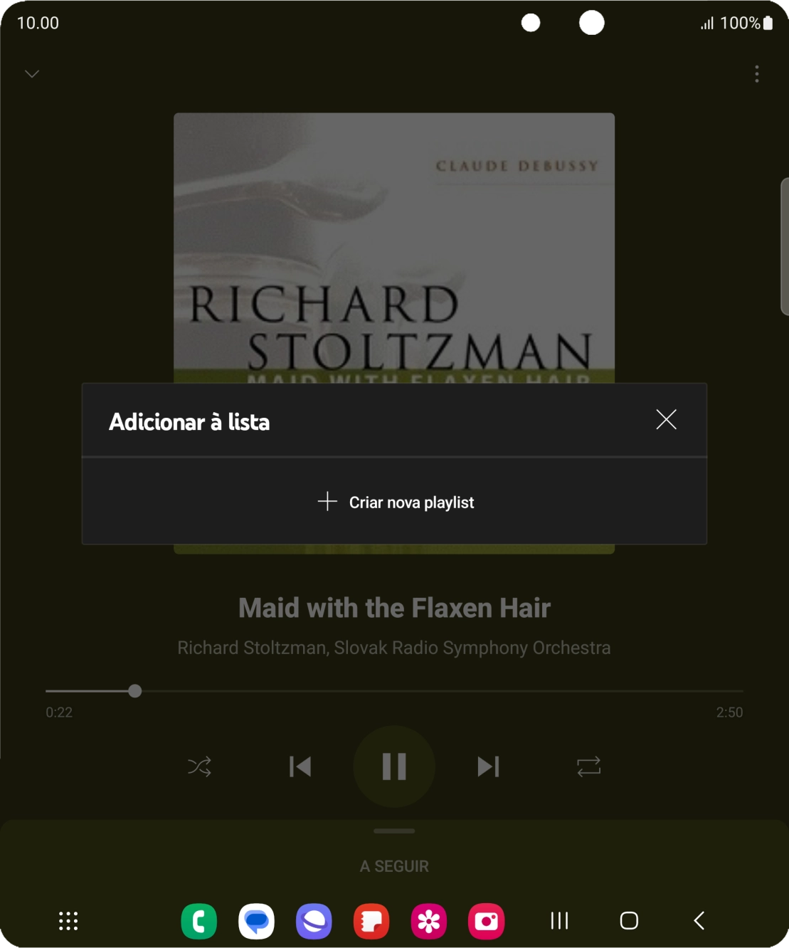 Prima Criar nova playlist.