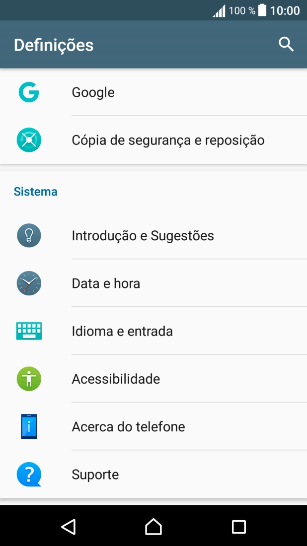 Prima Acerca do telefone.