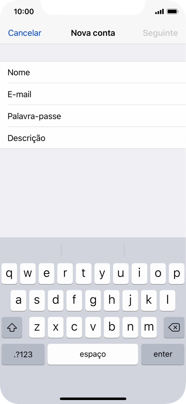 Prima Palavra-passe e introduza a password da sua conta de e-mail na Vodafone.
