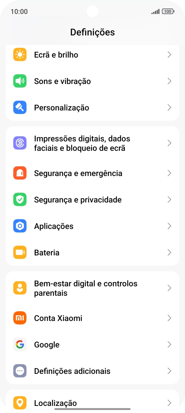 Prima Impressões digitais, dados faciais e bloqueio de ecrã.