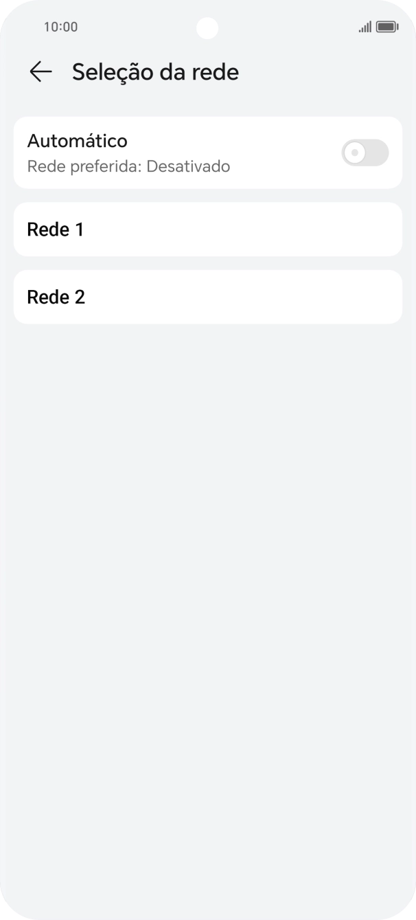 Prima a rede pretendida.