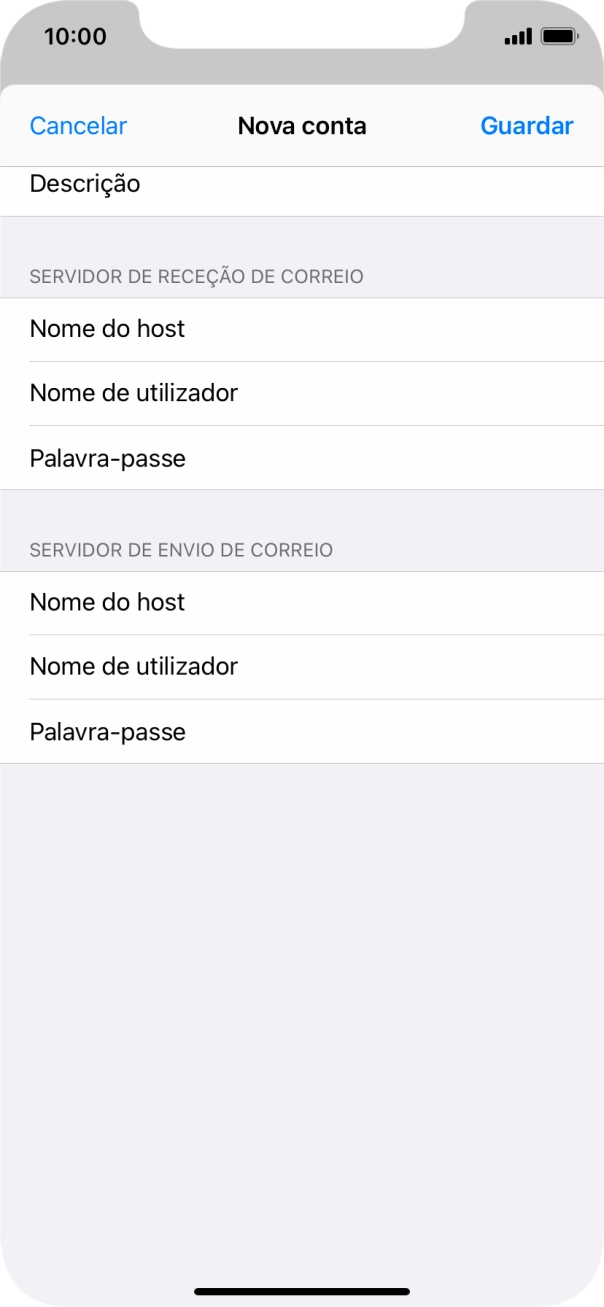 Prima Guardar. A sua conta de e-mail está agora configurada. Se pretender escolher definições adicionais para o servidor de receção e envio, siga os passos seguintes.
