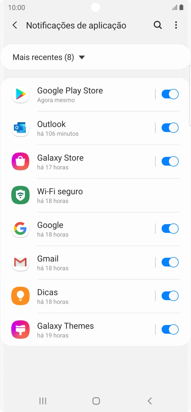 Prima a lista suspensa.