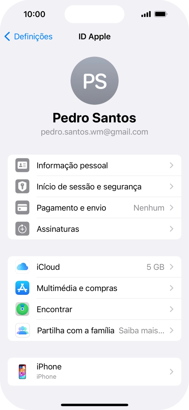 Para voltar ao ecrã inicial, deslize o dedo de baixo para cima a partir da base do ecrã.
