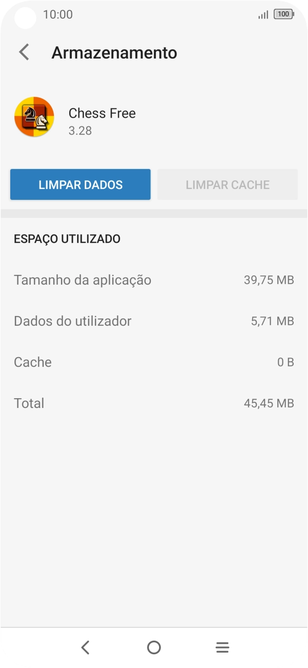 Prima a tecla de início para terminar e voltar ao ecrã inicial.