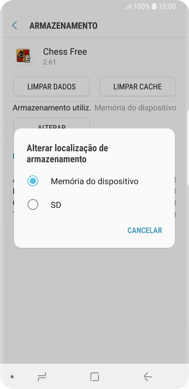 Prima o nome do cartão de memória.