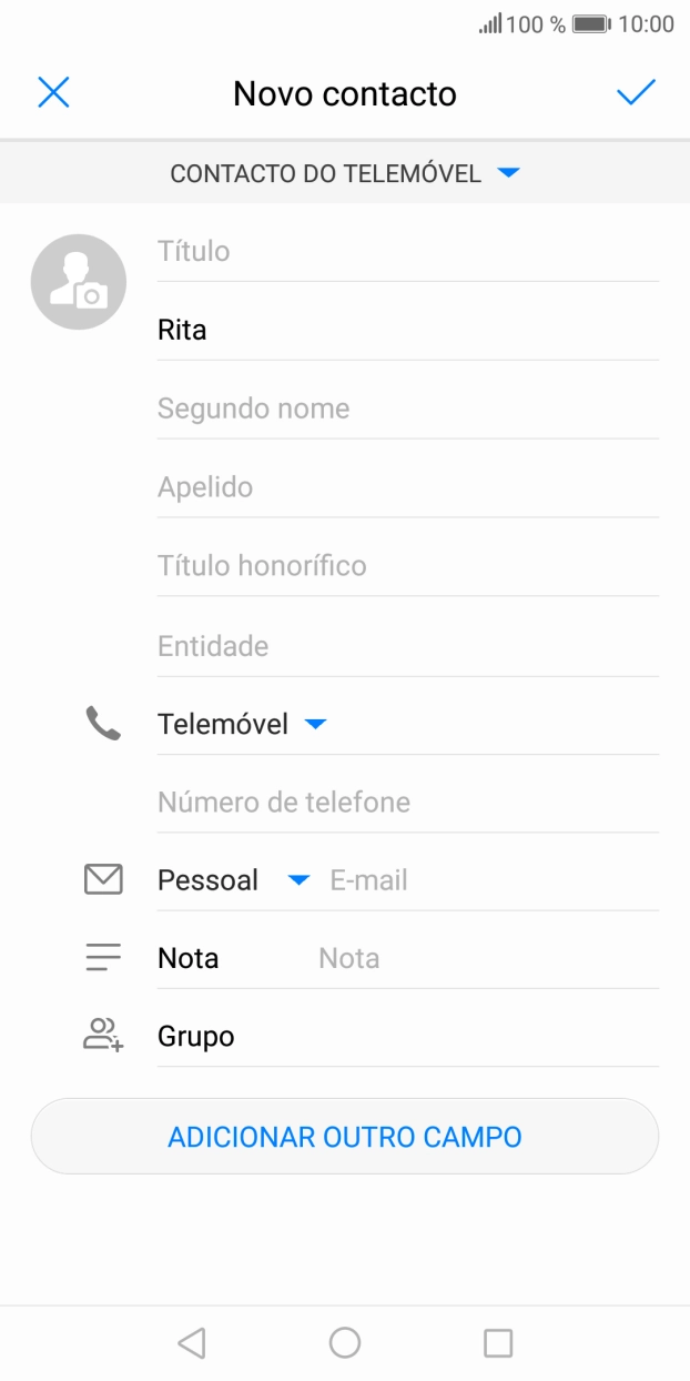 Prima Apelido, e introduza o apelido pretendido.