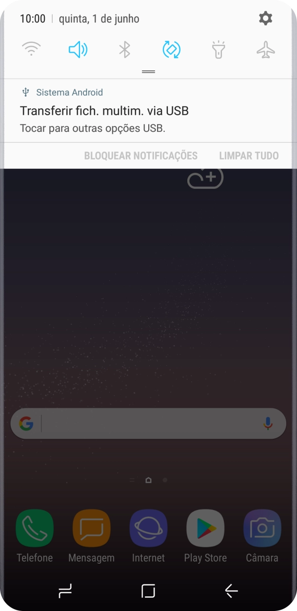 Prima o ícone de definições.