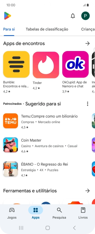 Prima o ícone de perfil.