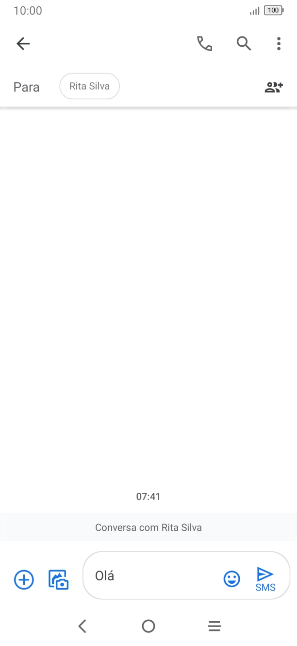 Prima o ícone para enviar quando terminar de escrever a sua mensagem curta.