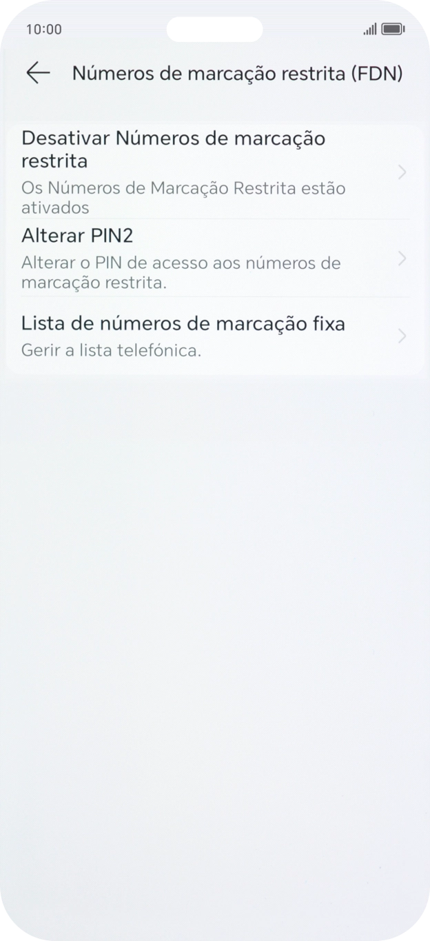 Prima Desativar Números de marcação restrita.