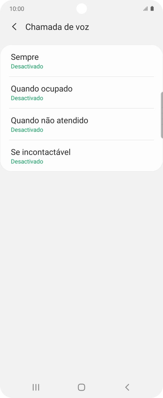 Prima o tipo de desvio pretendido.