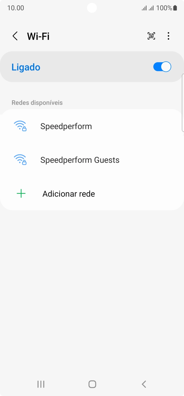 Prima a rede pretendida.