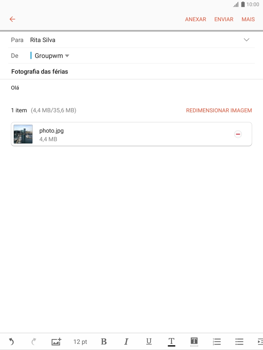 Prima ENVIAR quando terminar de escrever o seu e-mail.