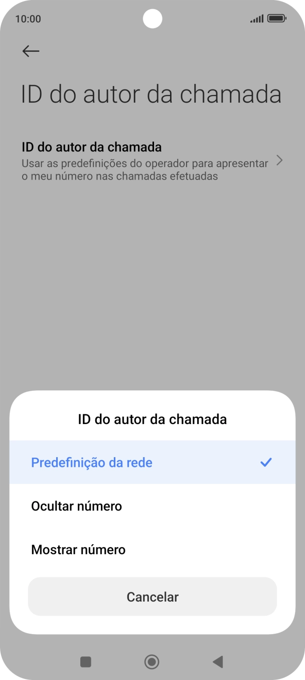 Prima Mostrar número para ativar a visualização do seu número.