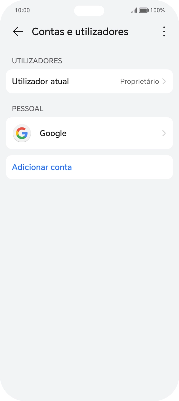 Prima Adicionar conta.