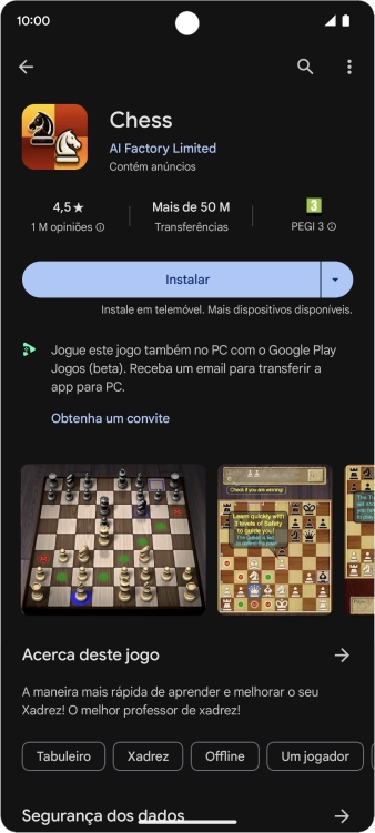 Prima Instalar e siga as indicações no ecrã para instalar a app.