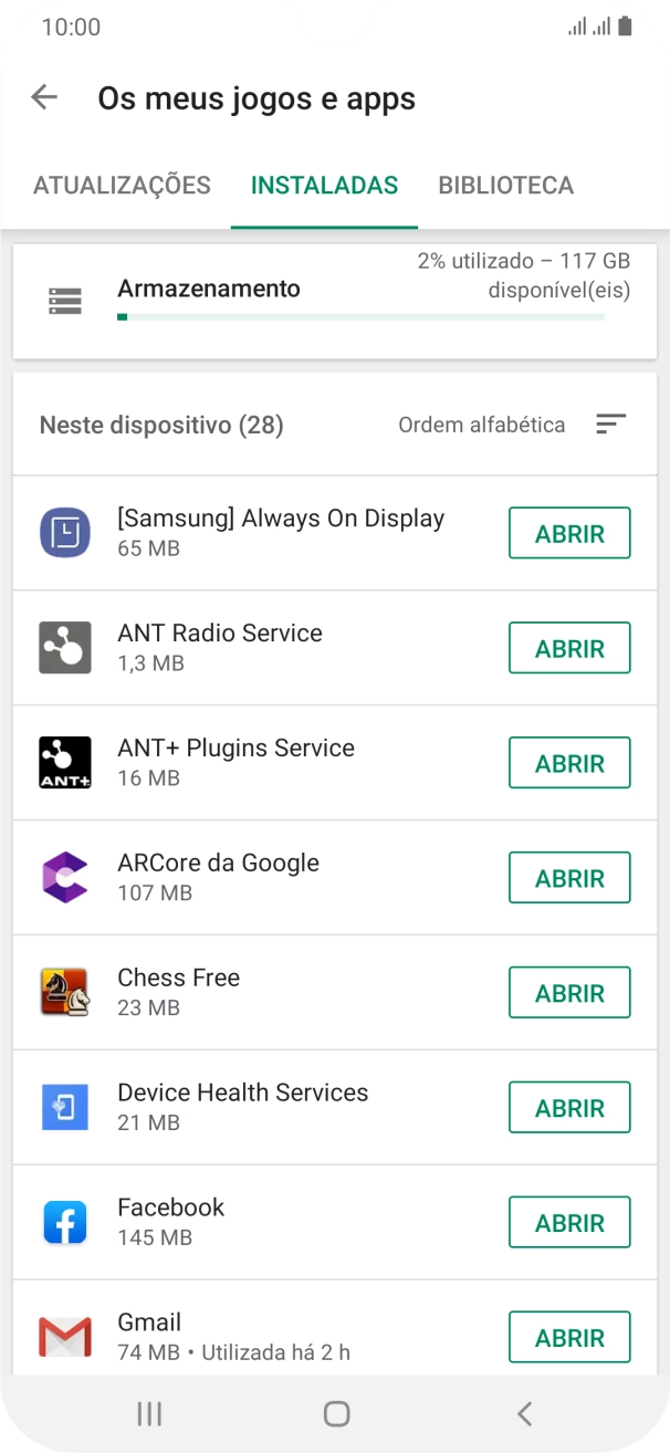 Prima a app pretendida.