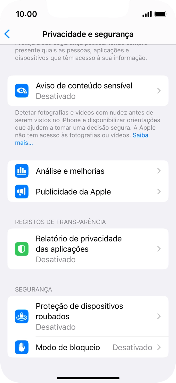 Prima Relatório de privacidade das aplicações.