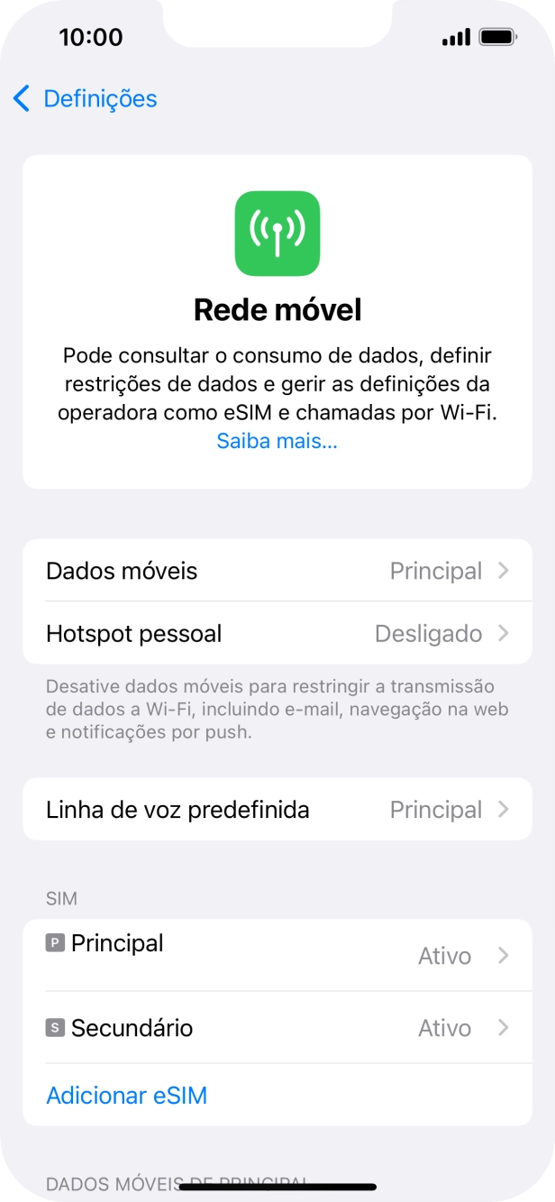 Prima Dados móveis.