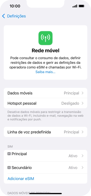 Para voltar ao ecrã inicial, deslize o dedo de baixo para cima a partir da base do ecrã.